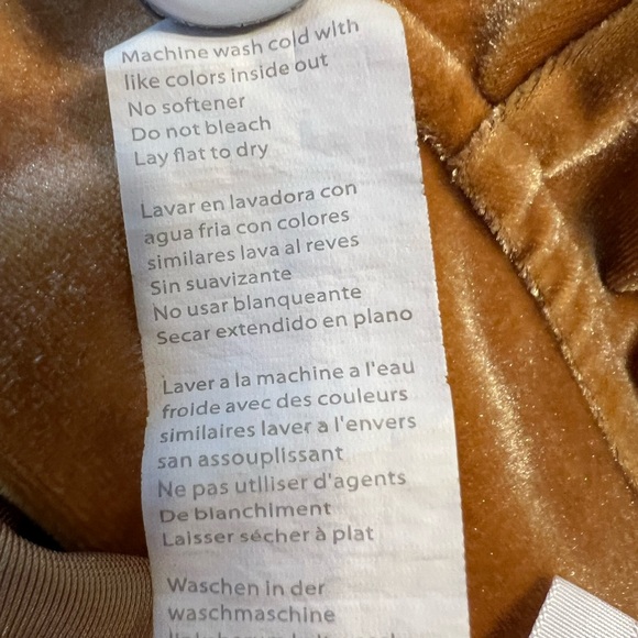 Fabletics Gold Velvet Jumpsuit Long Sleeves and Elastic Waist Women’s Size M - Picture 8 of 9